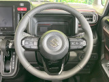 【純正革巻きステアリング】上質な革を使用することで、手にしっかり馴染みとても運転しやすいハンドルです♪