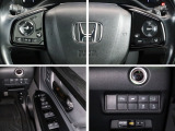 CR-Vの運転席回りの各種スイッチ群です。上部にホンダセンシングのスイッチ群が並びます。ETC車載器この位置にビルトインされています。