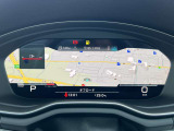 バーチャルコックピットでは、メーターやオーディオ操作、電話選択、地図の確認が可能。パネル内に高解像度の液晶ディスプレイを配置しております。