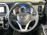 【純正革巻きステアリング】上質な革を使用することで、手にしっかり馴染みとても運転しやすいハンドルです♪
