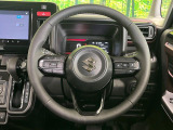 【純正革巻きステアリング】上質な革を使用することで、手にしっかり馴染みとても運転しやすいハンドルです♪