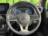 【純正革巻きステアリング】上質な革を使用することで、手にしっかり馴染みとても運転しやすいハンドルです♪