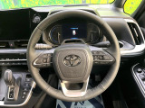 【純正革巻きステアリング】上質な革を使用することで、手にしっかり馴染みとても運転しやすいハンドルです♪