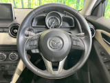 【純正革巻きステアリング】上質な革を使用することで、手にしっかり馴染みとても運転しやすいハンドルです♪