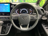 【純正革巻きステアリング】上質な革を使用することで、手にしっかり馴染みとても運転しやすいハンドルです♪