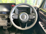 【純正革巻きステアリング】上質な革を使用することで、手にしっかり馴染みとても運転しやすいハンドルです♪