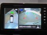 前後左右4つのカメラで、上から見たような映像をお届け、駐車時も安心、アラウンドビューモニター付(肉眼では確認し辛い左前の映像に切り替えることも可能です)。