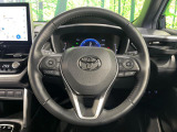 【純正革巻きステアリング】上質な革を使用することで、手にしっかり馴染みとても運転しやすいハンドルです♪