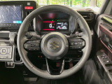 【純正革巻きステアリング】上質な革を使用することで、手にしっかり馴染みとても運転しやすいハンドルです♪