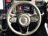 【純正革巻きステアリング】上質な革を使用することで、手にしっかり馴染みとても運転しやすいハンドルです♪