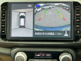 アラウンドビューモニターです。上空からお車の周りを見る感覚で表示されますので、車庫入れも安心です。
