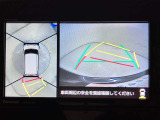 車を上から見たような視点のパノラミックビューモニター。後方の死角だけでなく左右や前方の障害物の発見もしやすくなります!