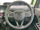 【純正革巻きステアリング】上質な革を使用することで、手にしっかり馴染みとても運転しやすいハンドルです♪
