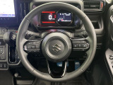 【純正革巻きステアリング】上質な革を使用することで、手にしっかり馴染みとても運転しやすいハンドルです♪