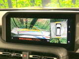 【パノラミックビューモニター】専用のカメラにより、上から見下ろしたような視点で360度クルマの周囲を確認することができます☆死角部分も確認しやすく、狭い場所での切り返しや駐車もスムーズに行えます。