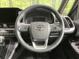 【純正革巻きステアリング】上質な革を使用することで、手にしっかり馴染みとても運転しやすいハンドルです♪