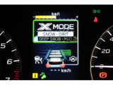 X-MODEは路面に応じてモードを選択するだけで4輪の駆動力やブレーキなどを最適にコントロール。悪路からのスムーズな脱出をサポートします。