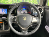 【純正革巻きステアリング】上質な革を使用することで、手にしっかり馴染みとても運転しやすいハンドルです♪