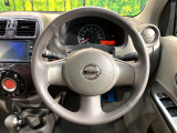 【純正革巻きステアリング】上質な革を使用することで、手にしっかり馴染みとても運転しやすいハンドルです♪