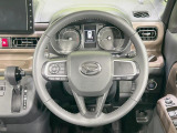 【純正革巻きステアリング】上質な革を使用することで、手にしっかり馴染みとても運転しやすいハンドルです♪