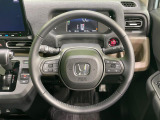 【純正革巻きステアリング】上質な革を使用することで、手にしっかり馴染みとても運転しやすいハンドルです♪