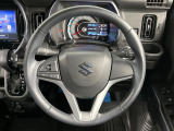 【純正革巻きステアリング】上質な革を使用することで、手にしっかり馴染みとても運転しやすいハンドルです♪