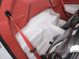Rosso Ferrariとのツートンレザーが華やかさを加えています。