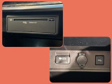 CD/DVDデッキは、グローブボックス、USB接続ポートは、センターコンソールの中にAC100V電源と一緒に並んでいます!