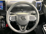【純正革巻きステアリング】上質な革を使用することで、手にしっかり馴染みとても運転しやすいハンドルです♪