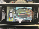 【アラウンドビューカメラ】上から見下ろしたような視点で車の周囲を確認することができます。縦列駐車や幅寄せ等でも大活躍。