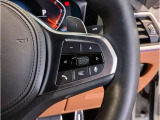 【ハンドル】ドライバーとBMW車の一体感がダイレクトに伝わるステアリングホイール。形状・太さへの拘りに加えて、操作性を高める為にスイッチ類も配置。クイックかつ安定のドライビングを体感下さい!