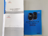 取扱説明書、メンテナンスノート、スペアキーも揃っております。今までのメンテナンス履歴をお確かめいただけます。