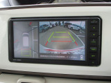 パノラマモニター画面。シフトレバーのRポジションに連動して車両周囲を映し出します。安全確認に便利な機能です。