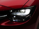 気品のある造詣のLEDヘッドライトがステキですね。前車や対向車を検知し、照射範囲を自動で調整するALHが夜間の視認性を高めます。