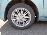 社外アルミホイール 155/65R14 新品夏タイヤをお付けしてのご納車にまります(^^♪