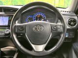 【純正革巻きステアリング】上質な革を使用することで、手にしっかり馴染みとても運転しやすいハンドルです♪