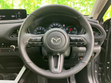 握り心地の良いステアリング。操作系のスイッチも配置され、運転中の手が離せません。