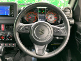 【純正革巻きステアリング】上質な革を使用することで、手にしっかり馴染みとても運転しやすいハンドルです♪