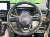【純正革巻きステアリング】上質な革を使用することで、手にしっかり馴染みとても運転しやすいハンドルです♪