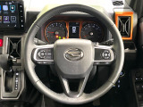 【純正革巻きステアリング】上質な革を使用することで、手にしっかり馴染みとても運転しやすいハンドルです♪