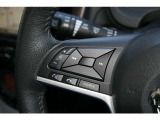 各種のコントロールスイッチが内蔵され、運転に集中できるステアリング。革巻き素材と造形が手にしっくり馴染みます。