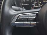 【ステアリングスイッチ】ステアリングスイッチは運転姿勢や視線を崩さずに操作が可能です。左側にはオーディオ類があります。