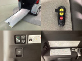 車いすを載せる際は電動ウィンチで引き上げます。
