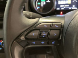 ステアリング左側にメーター操作スイッチ・電話スイッチ・オーディオスイッチ・トークスイッチが付いています。