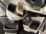 収納スペースや、ドリンクホルダーもついています。長距離ドライブで活躍する必需品ですね♪