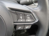 右のステアリングスイッチではクルーズコントロールの設定を行います。0km/h〜高速域まで設定可能です。
