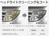 ヘッドライトコーティングでヘッドライトをリフレッシュ出来ます。※新品同様に戻る事を保証する物ではございません。