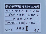 タイヤサイズ&空気圧