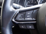 【ステアリングスイッチ】ステアリングスイッチは運転姿勢や視線を崩さずに操作が可能です。左側にはオーディオ類があります。