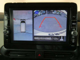 ギアを『R』に入れるとナビ画面に、まるで雲の上から覗いているような映像が映り、駐車をサポートしてくれます。